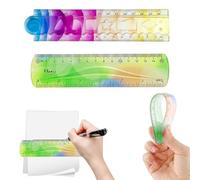 2 Righelli Flessibili 15&30 Cm in Plastica Infrangibili Morbidi e Pieghevoli per Scuola Aule Ufficio Studenti Disegno Preciso Colorati Trasparenti Set Portatile Resistente e Sicuro