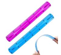 2 righelli flessibili, 30 cm, in plastica trasparente, colorati, morbidi, infrangibili, pieghevoli, dritti, strumento di misurazione in plastica, per studenti, scuola, ufficio