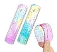 2 righelli flessibili da 15,2 cm pieghevoli per bambini, in plastica morbida, righello per bambini per la scuola, righello flessibile colorato sfumato, righello morbido per bambini, studenti e aule