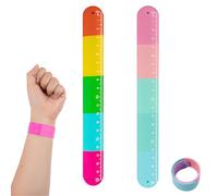 2 righelli flessibili da 20 cm, in silicone per bambini con scala, braccialetti colorati per adulti e adolescenti (colore 1)