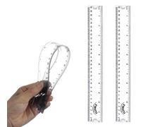 2 Righelli Flessibili Da 30,5 Cm, in Plastica Trasparente, Morbidi E Pieghevoli,