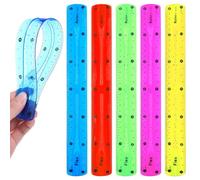 2 righelli flessibili da 30 cm, in plastica, infrangibili, con bordo dritto, morbidi, pieghevoli, per bambini e adulti, scuola, aula e ufficio, colori casuali (2 pezzi)