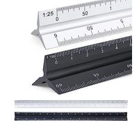 2 righelli per scala: 30 cm, lunghezza scala triangolare in alluminio, scala triangolare 1:20 1:25 1:50 1:75 1:100 1:150/1:100 1:200 1:250 1:300 1:400 1:500, Set per ingegneri Studi architettonici