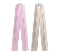 2 Righelli Pieghevoli 30cm, Righello in Alluminio con Goniometro, Strumento di Misura Geometrico Pieghevole con Scala Angolare per Architetti, Artisti - 2 Colori(Pink+Khaki)