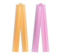 2 Righelli Pieghevoli 30cm, Righello in Alluminio con Goniometro, Strumento di Misura Geometrico Pieghevole con Scala Angolare per Architetti, Artisti - 2 Colori(Lotus Pink+Autumn Orange Gold)
