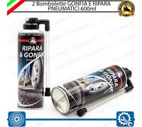 2 RIPARA GOMME MOTO SCOOTER GONFIA RIPARA FORATURA 600ml PER SYM