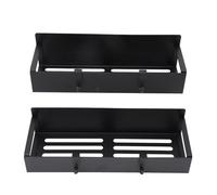 2 ripiani magnetici in acciaio al carbonio per condimenti, cestino magnetico versatile con 4 ganci rimovibili, ripiano magnetico per saliera, olio d'oliva, condimenti (nero)