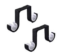 2 robusti supporti per asta per tende a doppio supporto regolabili in metallo per montaggio a parete semplice in ferro battuto