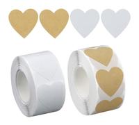 2 Rolls Argento e Oro Cuore Adesivo Rotolo, 25mm Heart Shape Etichette Rotolo, Cuore Adesivo Argento, Oro, Autoadesivo,Matrimoni Scrapbooking Gift Stickers,per Attività