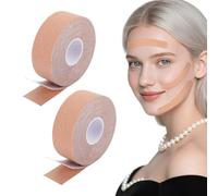 2 Rolls Face Lifting Tape per il viso, 2,5 cm x 5 m, per lifting facciale contro le rughe, per rassodare e rassodare la pelle (colore della pelle)