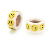 2 rolls of smiley stickers rolls, happy stickers dot stickers 1000 sheets