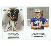 (2) ROMAN ANTHONY 2021 LEAF PERFECT GAME ROOKIE LOT #52, #DI-27 Boston Red Sox