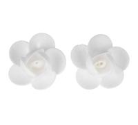 2 Rose di cialda ostia fiori grandi bianchi per decorazione