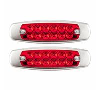 2 - Rosso 12 LED Sigillato Lato Evidenziatore Svendita Luce Pesce Forma Camion