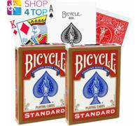 2 Rosso Mazzi Bicycle Rider Posteriore Standard Indice Oro Tuck Scatola Playing