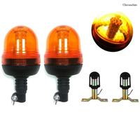 2 Rotante Lampeggiante Ambra Beacon Avvertimento Strobo LED Emergenza Truck Luci