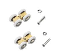 2 rotelle regolabili per porte scorrevoli e porte in vetro per doccia, 4 rulli, facile installazione, per appendere porte in vetro