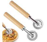 2 Rotelline Per Pasta Con Manico In Legno, 17,3 Cm E 16 Cm, Tagliapasta Rotante, Tagliapizza, Tagliapasta Professionale In Lega Di Zinco, Rotella Per Pasta, Tagliapasta Per Pizza, Pasta E Biscotti