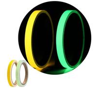 2 Rotoli 1cm×5m Nastro Fluorescente Adesivo,Nastro Bagliore Nel Buio Impermeabile,Nastro Luminoso Autoadesivo,per Scale,Cartello di Uscita,Gradini