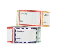 (2 Rotoli, 2.5x4 cm) 1000pz Etichette Adesive Rimovibili per Alimenti e Congelatore- Impermeabili,per Datazione e Organizzazione di Cibi Congelati, Contenitori e Cucina