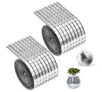 2 Rotoli/3200 Pezzi Mini Specchio Mosaico Vetro,Tessere Mosaico Adesivi per Specchio,5x5 mm Mini Mosaico Piastrelle Autoadesive,Mosaico Adesivo per Piastrelle di Vetro per KTV,Bar,Bagno,Fai Da Te
