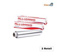 2 Rotoli Alluminio 100 Metri - Carta Stagnola con Astuccio box con taglierina