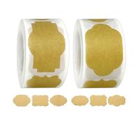 2 rotoli di 500 adesivi, etichette in carta kraft vintage per uso domestico, 6 disegni unici per cosmetici, cibo, bottiglie, cottura, decorazioni e regali.