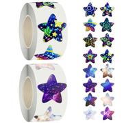 2 rotoli di adesivi per bambini con stelle scintillanti adesivi ricompensa a stelle riflettenti da 2,5 cm, adesivi magici, adesivi motivazionali, forniture per