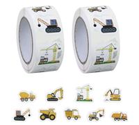 2 rotoli di adesivi per cantiere, adesivi per bambini, escavatore, decorazione per bottiglie, laptop, album, feste, regali per ragazzi e ragazze