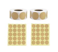2 rotoli di carta kraft adesivi rotondi con 2 fogli di carta kraft, etichette adesive a pois per casa, scuola, magazzino, ufficio