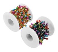 2 rotoli di luci decorative a forma di mini casa con luce artificiale di