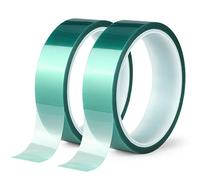2 rotoli di nastro adesivo in poliestere ad alta temperatura, nastro in PET con adesivo in silicone, ideale per pittura, verniciatura a polvere, anodizzazione, circuiti, stampanti 3D (25 mm x 25 m)