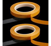 2 rotoli di nastro biadesivo ultra sottile trasparente da 15 mm x 50 m, su due lati, con adesivo trasparente, resistente, su due lati, forte adesivo, per fissare la decorazione della parete, per