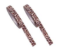2 Rotoli Di Nastro Con Stampa Leopardata, Nastro Da Imballaggio Con Stampa Leopardata, Materiale Per Tessitura Fai Da Te, Nastro Lungo Tagliabile, Nastro Con Fiocco