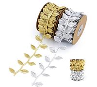 2 rotoli di nastro di foglie artificiali nastro di piante artificiali tessuto appeso foglie di edera da sposa, utilizzato per l'artigianato fai-da-te e la decorazione del giardino domestico di nozze