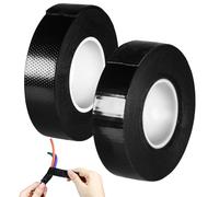 2 Rotoli di Nastro Isolante, Nastro Tessile Autoadesivo, Isolante Nero per Auto, Nastro Autoagglomerante, Nastro Adesivo Elettrico Impermeabile Nero, Nastro di Tenuta per Il Raggruppamento dei Cavi
