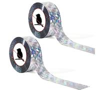 2 Rotoli di Nastro Olografico Adesivo da 100m, Nastro Olografico Nastro Biadesivo Glitterato per Piccioni Lentiggini Corvi Storni Rondini in Giardino