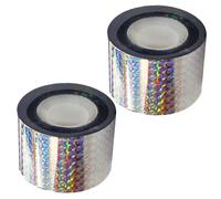 2 rotoli di nastro per spaventare gli uccelli, 4,8 cm x 50 m, olografico, nastro biadesivo riflettente, deterrente per piccioni, per giardino, fattoria, frutteto