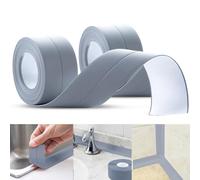 2 Rotoli di nastro sigillante impermeabile autoadesivo, nastro sigillante cucina, nastro sigillante impermeabile, adesivi murali antimuffa e antivegetativa, sigillante per fessure (2 grigio)