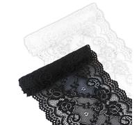 2 Rotoli Di Passamaneria in Pizzo Bianco - Ampio Nastro per Cucire Con Bordo