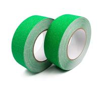 2 rotoli di strisce antiscivolo, 10 m x 50 mm, per scale, doccia, vasca da bagno, nastro adesivo antiscivolo, per interni ed esterni (verde)