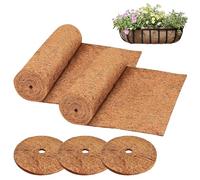 2 rotoli di tappetino in fibra di cocco da 100 x 30 cm e 3 pezzi da 30 cm, in cocco, disco di cocco, per piante in vaso, protezione antigelo, piante di cocco, prodotto naturale