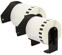2 Rotoli DK22251 DK-22251 62mm x 15,24m Etichette adesive continuo compatibili per Brother P-Touch QL-800 QL-810W QL-820NWB, Nero/Rosso su Nianco