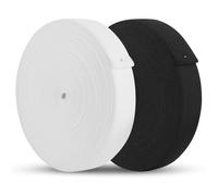 2 Rotoli Elastico per Cucito, Bianco e Nero Fettuccia Elastica per Cucire 20mm X 10Metri, Ampio Nastro Elastico Piatto, Ampia Fascia Elastica per Pantaloni e Artigianato DIY (2cm)