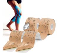 2 Rotoli Kinesio Tape (5cm x 25cm x 40strisce) nastro kinesiologico pretagliato tape kinesiologico, taping kinesiologico Impermeabile ed Elastico per Il Articolazioni Supporto Muscolare (Beige+Beige)