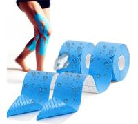 2 Rotoli Kinesio Tape (5cm x 25cm x 40strisce) nastro kinesiologico pretagliato tape kinesiologico, taping kinesiologico Impermeabile ed Elastico per Il Articolazioni Supporto Muscolare (Blu+Blu)
