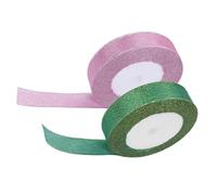 2 Rotoli Nastro Glitterato per Confezioni Regalo, Due Pezzi | Finitura , Tagliabile e Riutilizzabile, per Feste e Decorazioni Torte, Stile Brillante e Raffinato