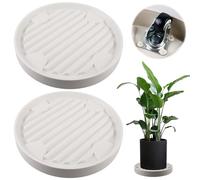 2 rotoli per piante, rotondi, diametro 31 x 31 cm, con ruote girevoli a 360°, per esterni, resistenti alle intemperie, per il giardino di casa, fiori (beige)