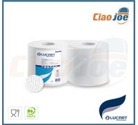 2 Rotoloni Di Panno Carta Lucart Airtech 400 Asciugatutto Airlad Bobina Rotoli