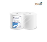 2 Rotoloni Di Panno Carta Lucart Airtech 400 Asciugatutto Airlad Bobina Rotoli
